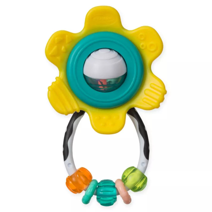 Infantino Spin & Rattle Teether Blue/Yellow Age- Newborn & Above