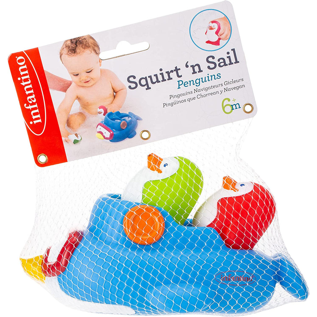 Infantino Squirt'N Sail Penguins Multicolor Age- 6 Months & Above