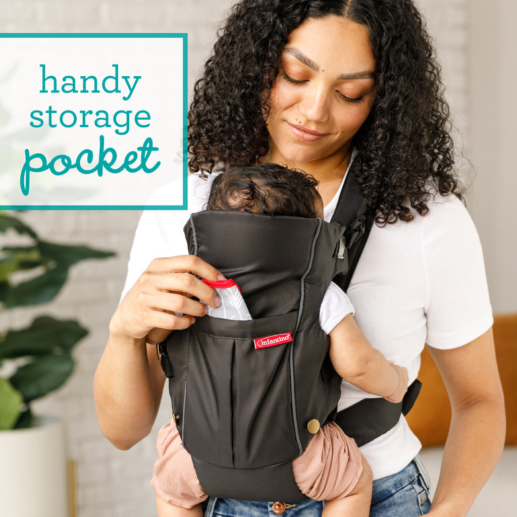 Infantino Swift Classic Carrier Black With Ergonomic Design Age-Newborn & Above (Holds Upto 12 Kgs)