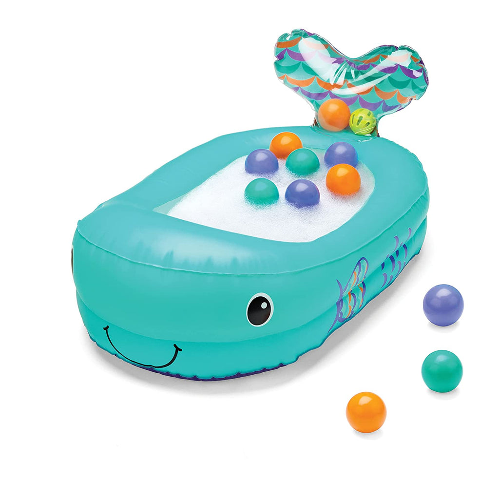 Infantino Whale Temperature Sensor Inflatable Bubble Bath Tub Teal Age- 6 Months & Above