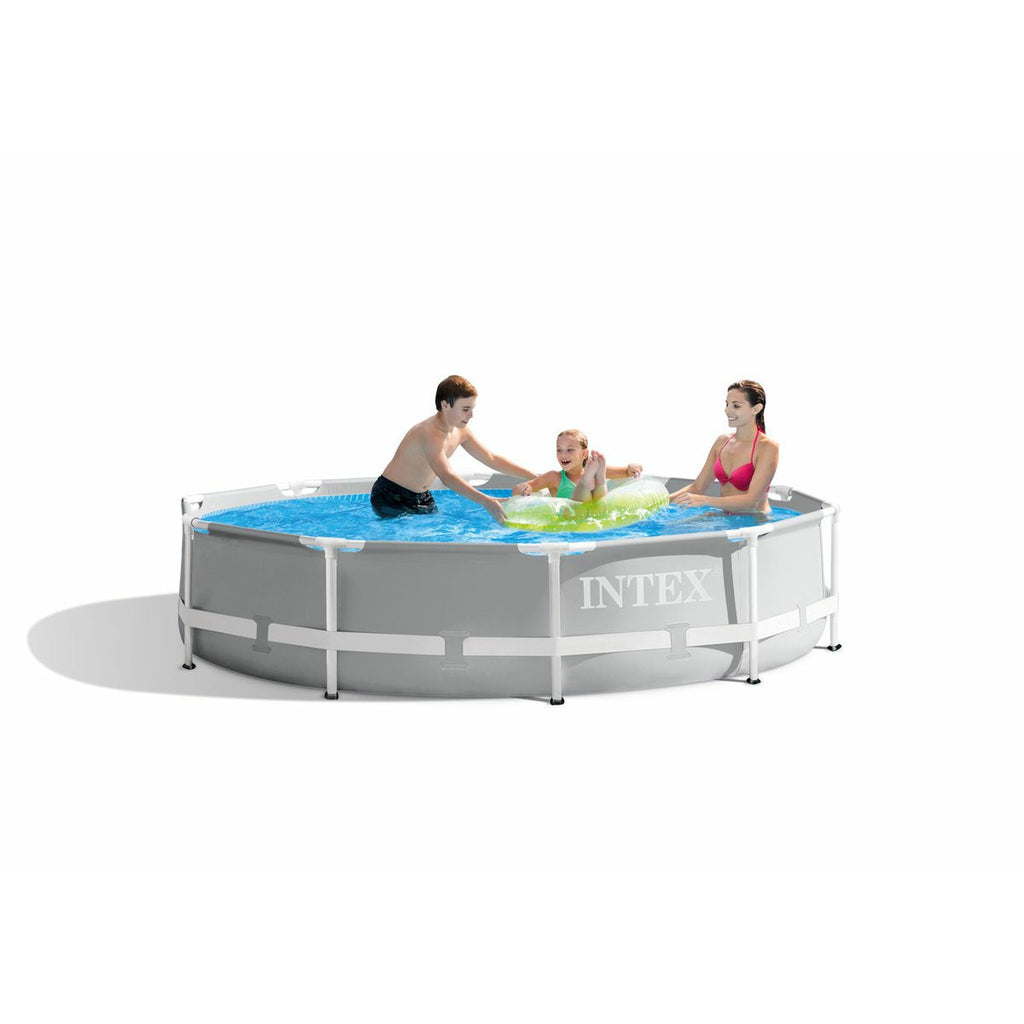 Intex Prism Frame Pool with Pump (366x99cm) Grey Age- 12 Months & Above