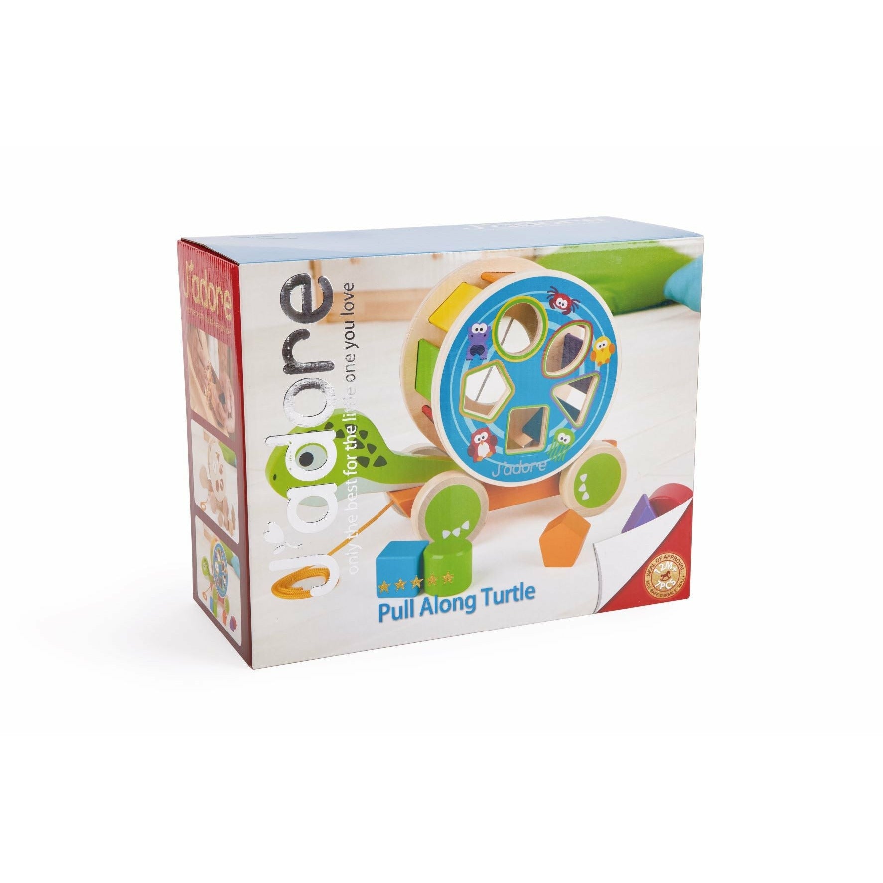 Jadore Pull Along Turtle Multicolor Age 12 Months Above Peekaboo