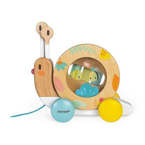 Janod Pure Pull Along Snail Beige Age- 18 Months & Above