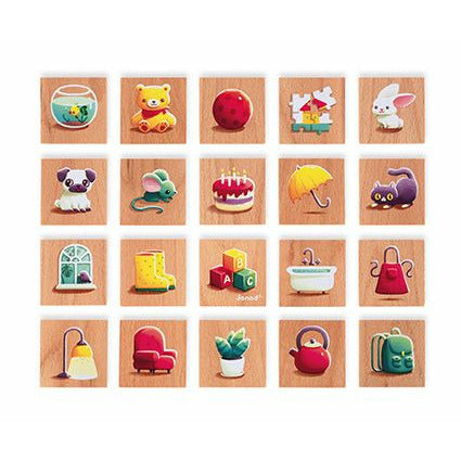 Janod Wooden Memory Game 40 Pieces Age-2 Years & Above