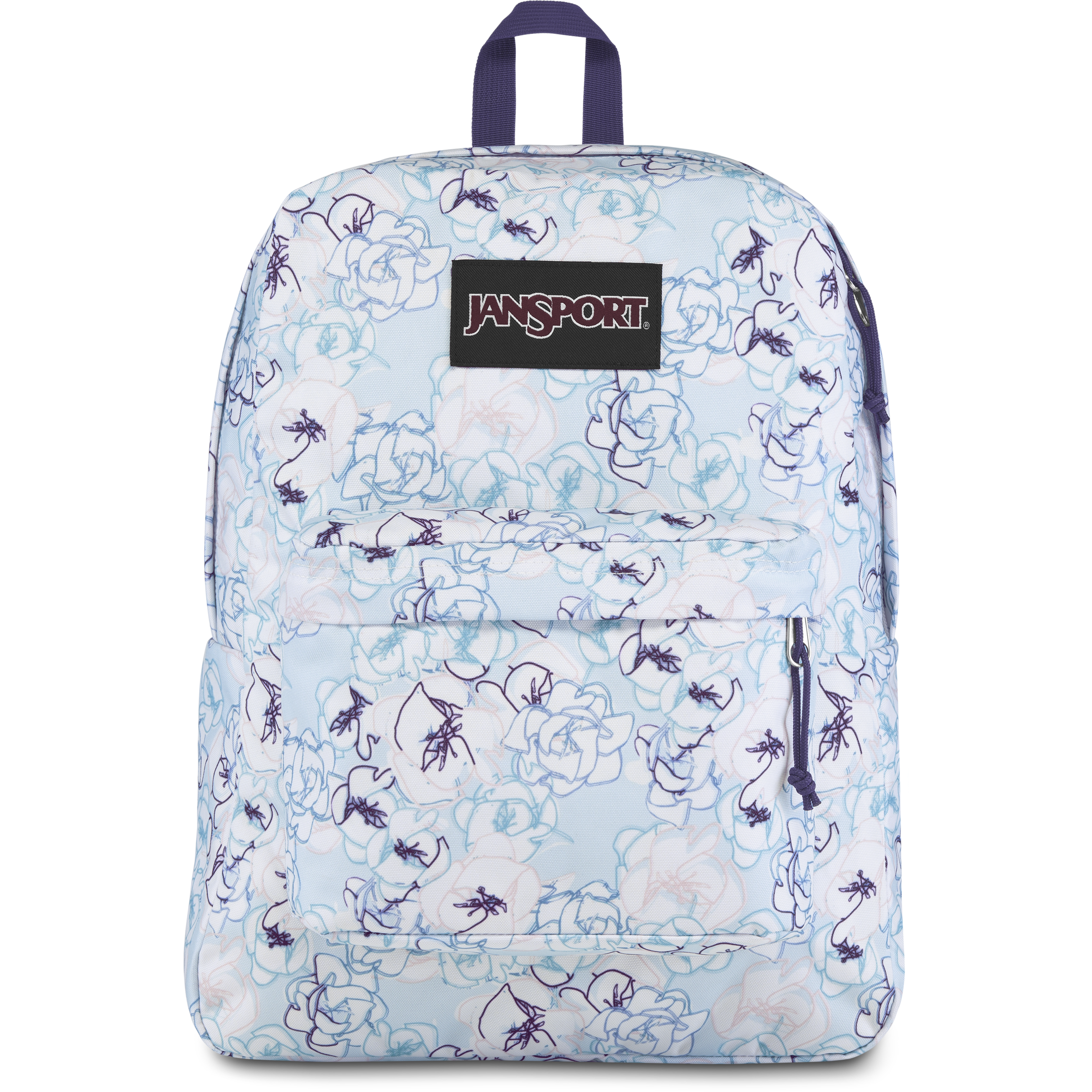 Blue floral jansport on sale backpack