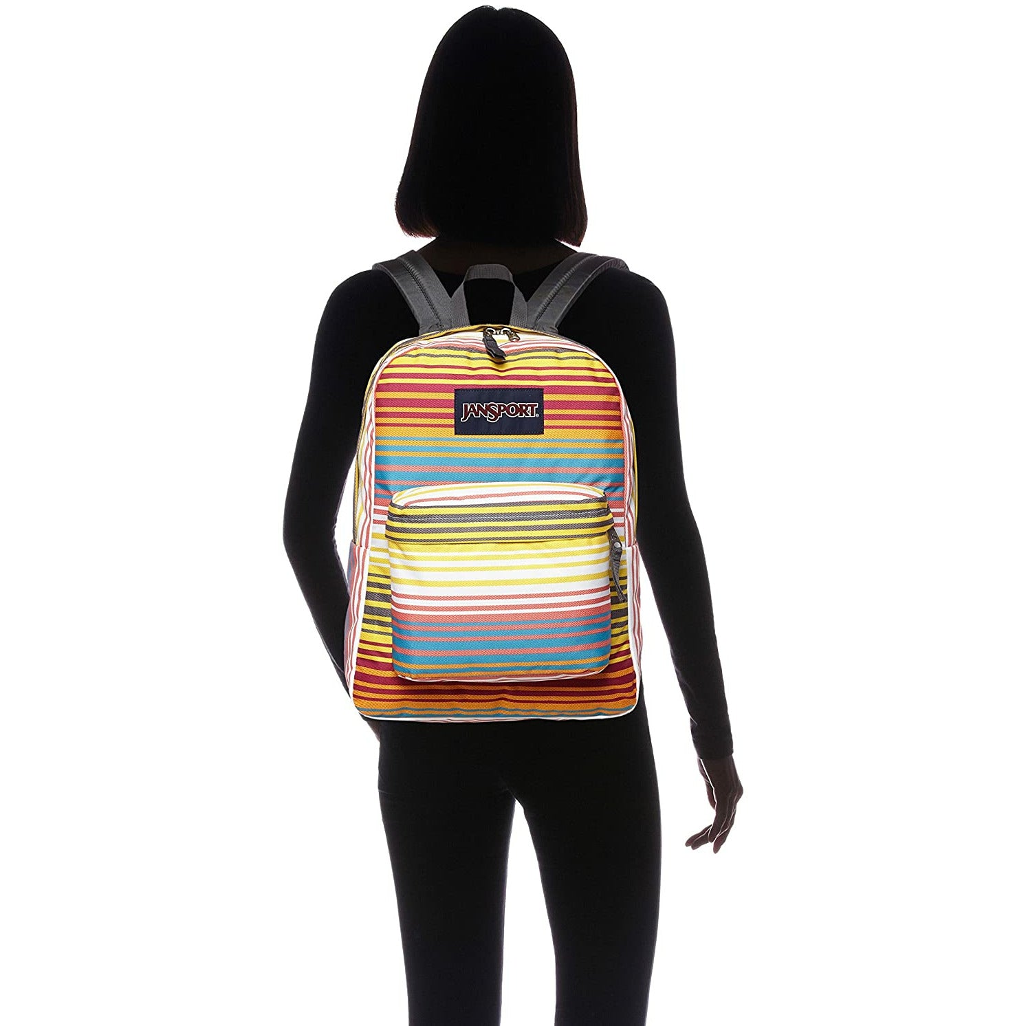JanSport Classic SuperBreak Backpack Multi Sunset Stripe Peekaboo