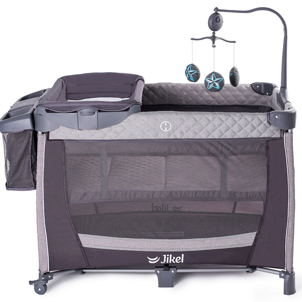 Jikel - Hub Playpen - Charcoal Age-Newborn & Above