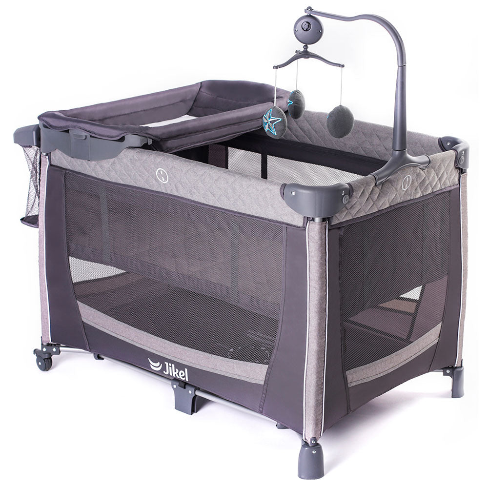 Jikel - Hub Playpen - Charcoal Age-Newborn & Above