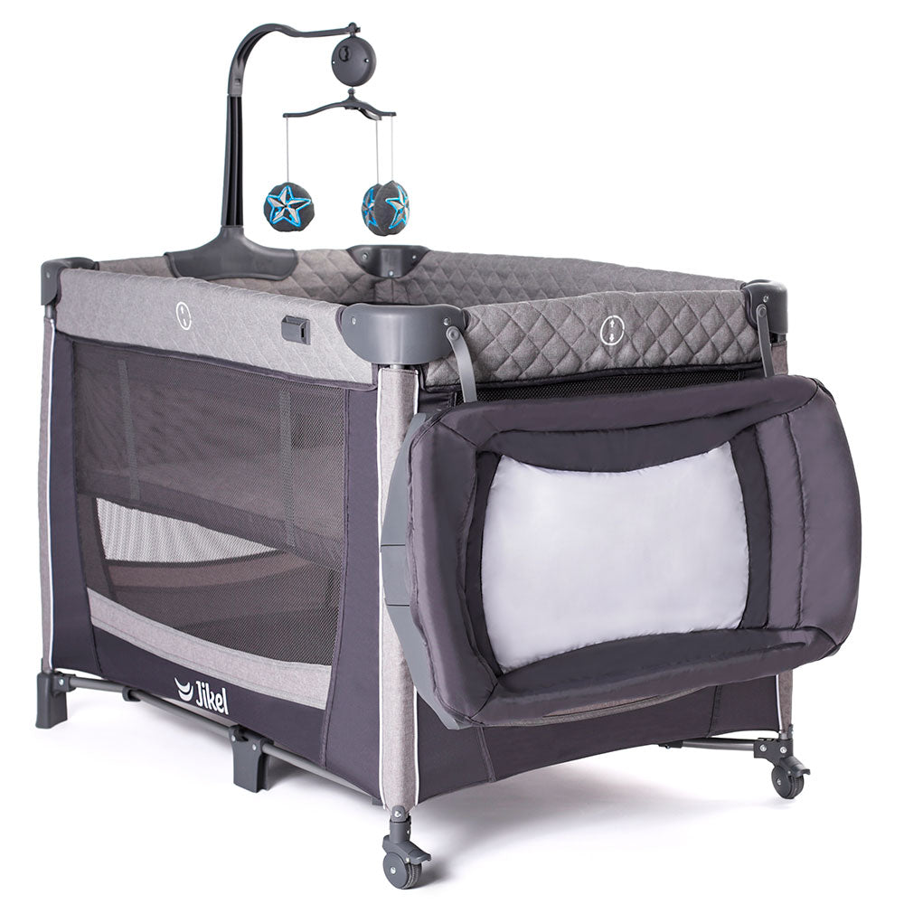 Jikel - Hub Playpen - Charcoal Age-Newborn & Above