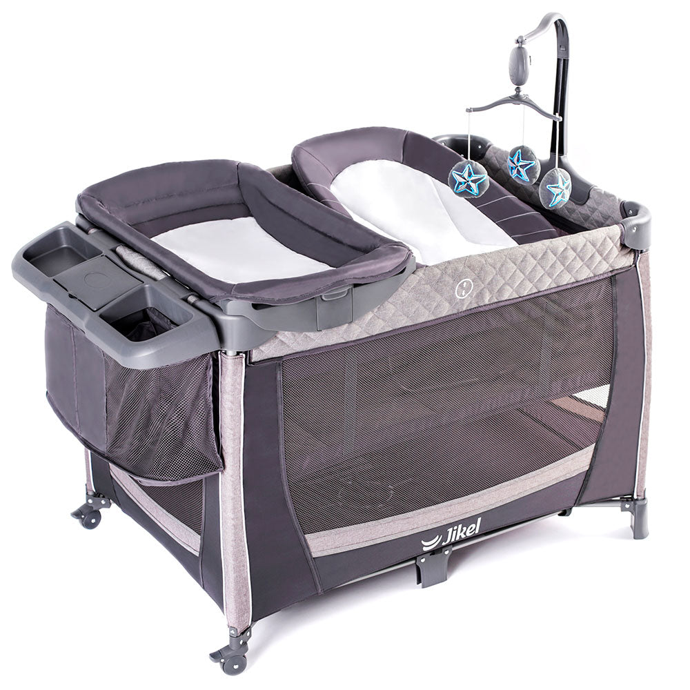 Jikel - Hub Playpen - Charcoal Age-Newborn & Above