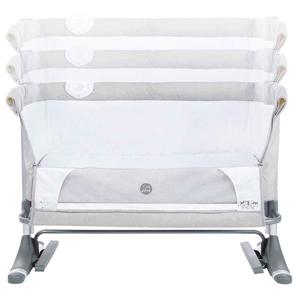Jikel - Nova Bedside Crib - Grey Age-Newborn & Above