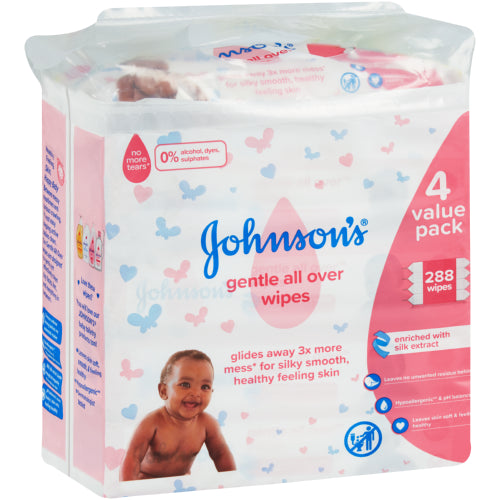 Johnson's Gentle All Over Wipes 4 Pack
