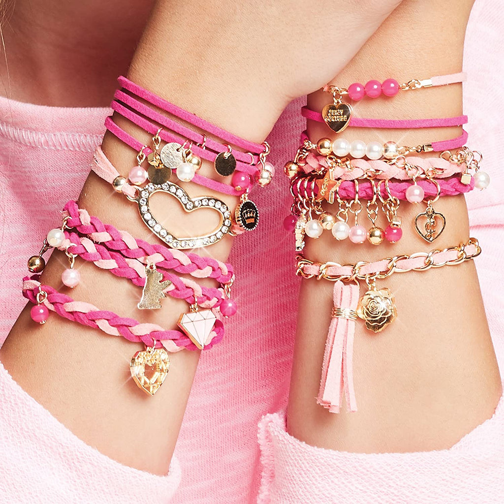 Juicy Couture Make It Real Sweet Suede Bracelets- DIY Charm Bracelet Making Kit for Girls Multicolor Age-8 Years & Above