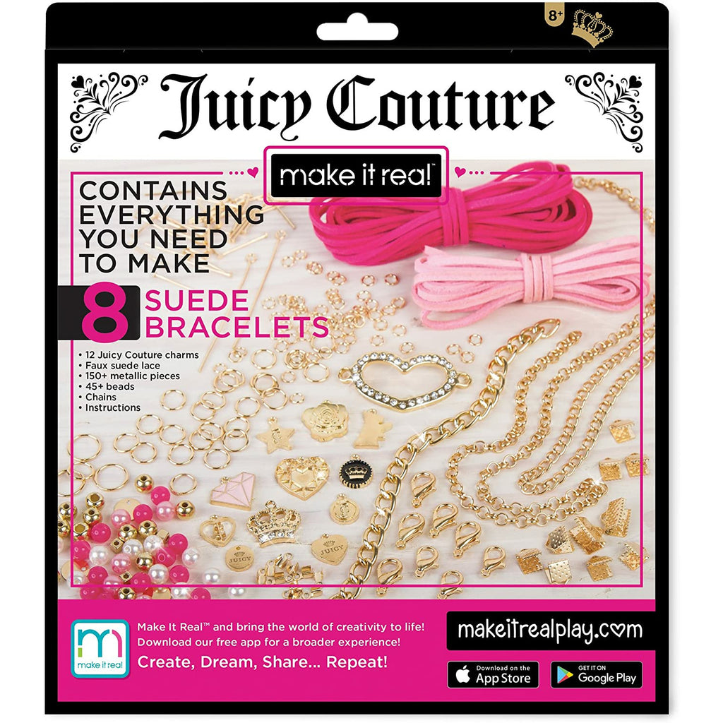 Juicy Couture Make It Real Sweet Suede Bracelets- DIY Charm Bracelet Making Kit for Girls Multicolor Age-8 Years & Above