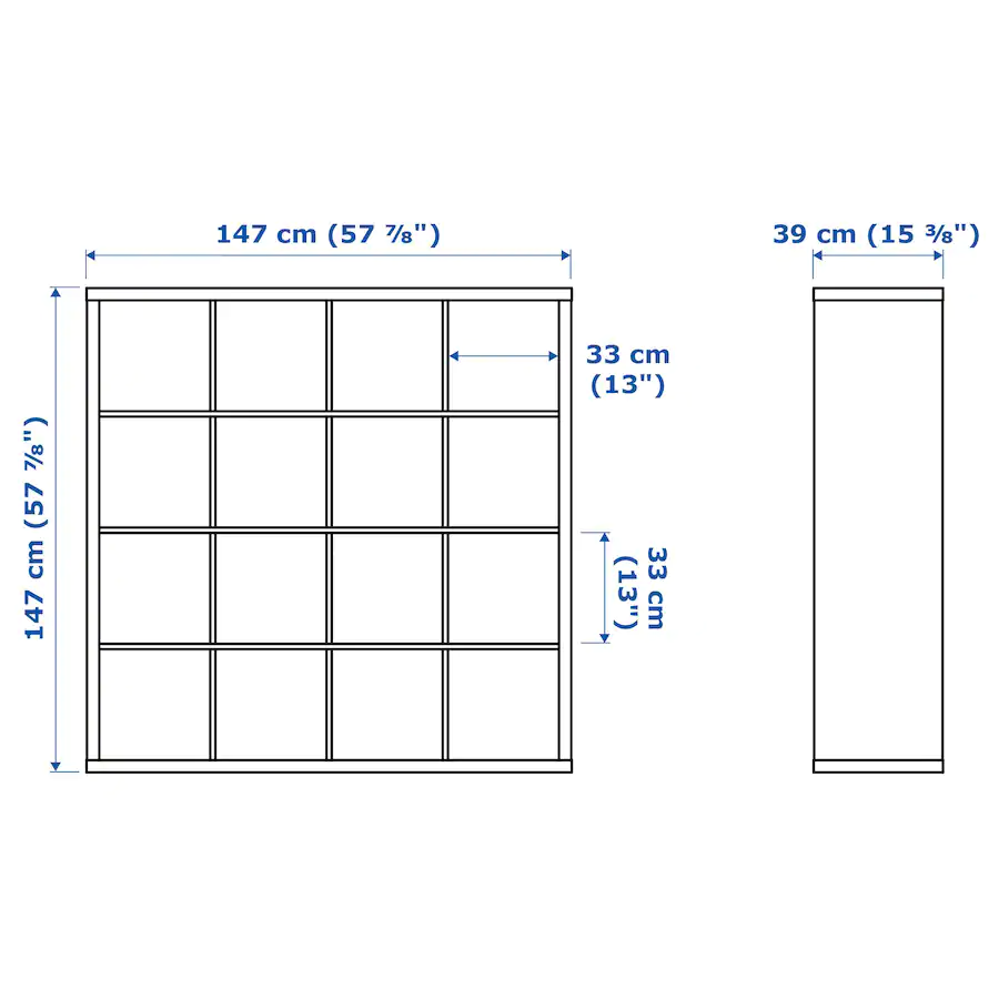 Kallax Shelving Unit, White Stained Oak Effect Age Max. Load/Shelf: 13 Kg