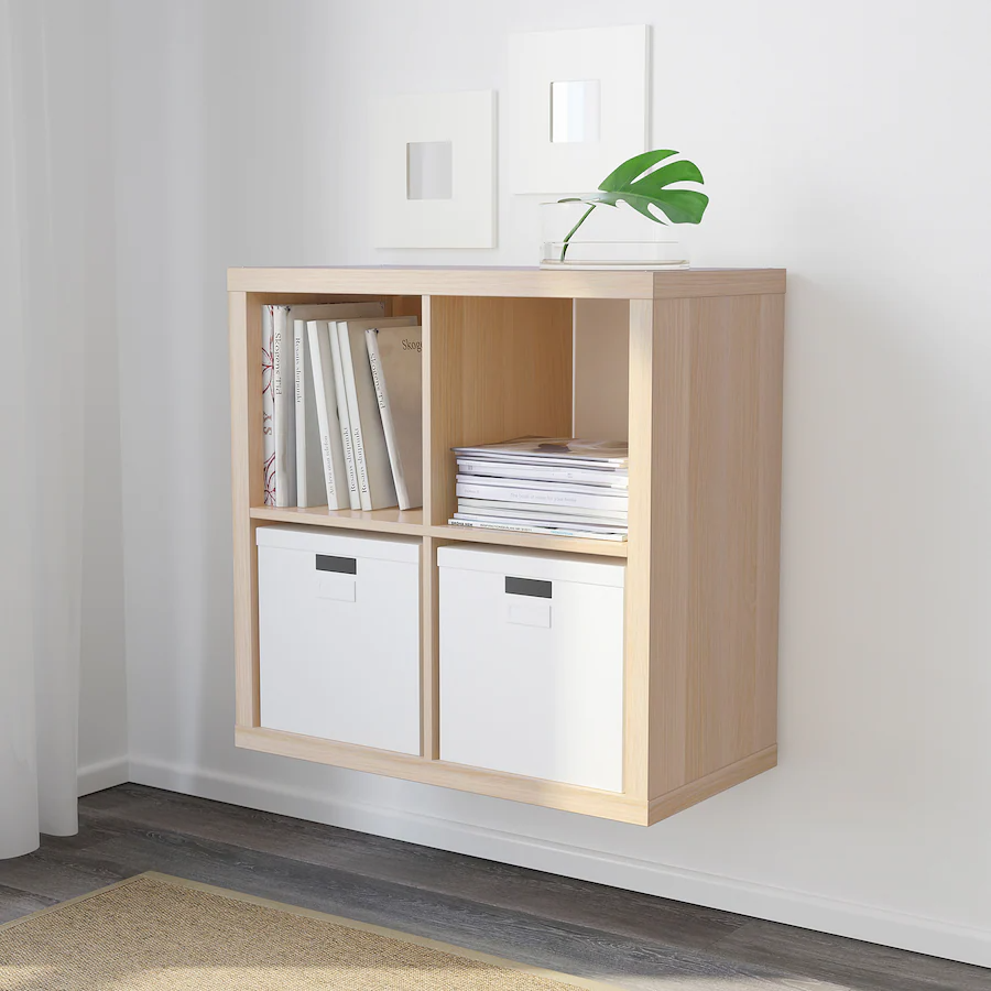Kallax Shelving Unit, White Stained Oak Effect (77X77 Cm)