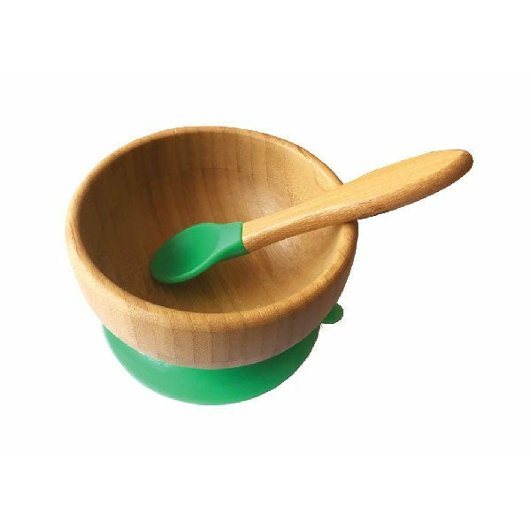 Kiddies & Co Bamboo Bowl & Spoon - Green
