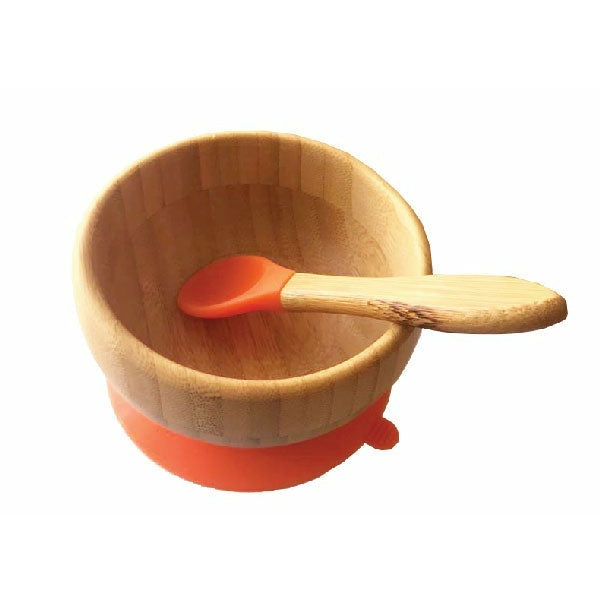 Kiddies & Co Bamboo Bowl & Spoon - Orange