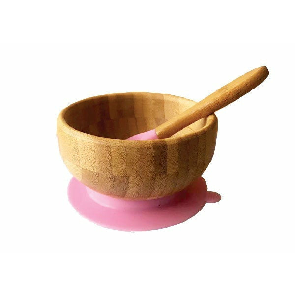 Kiddies & Co Bamboo Bowl & Spoon - Pink