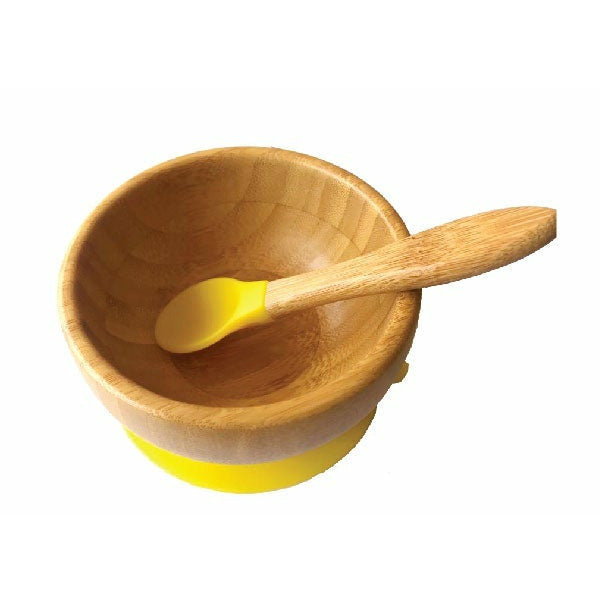 Kiddies & Co Bamboo Bowl & Spoon - Yellow