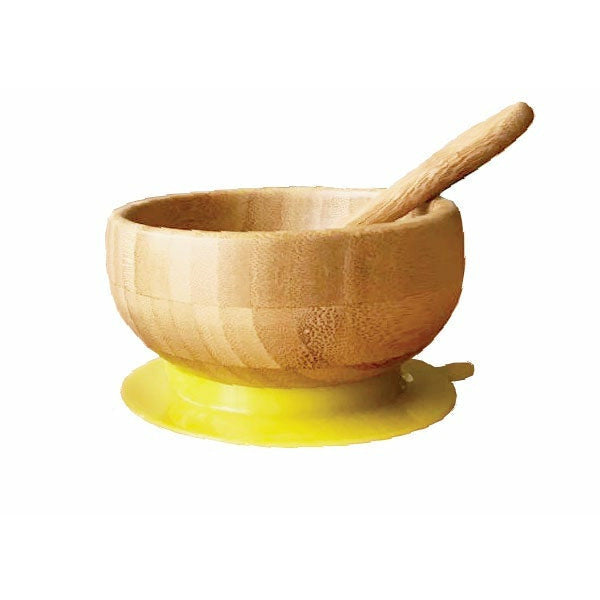 Kiddies & Co Bamboo Bowl & Spoon - Yellow