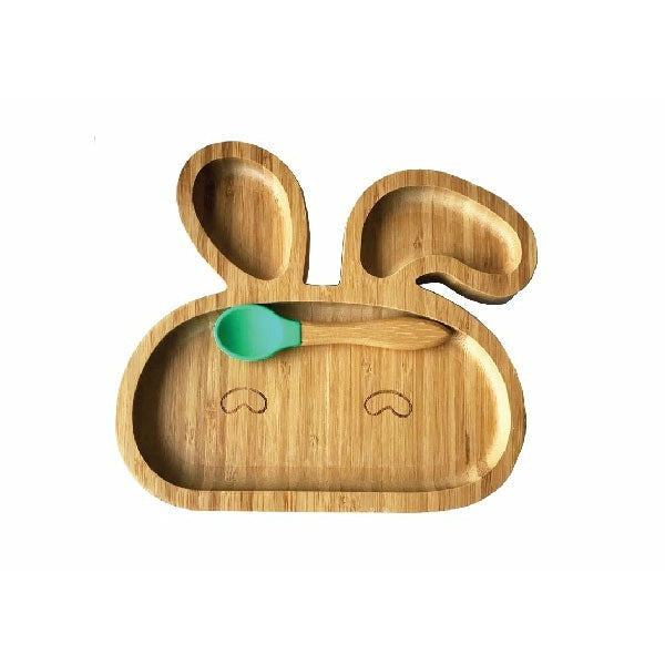 Kiddies & Co Bunny Bamboo Plate - Green
