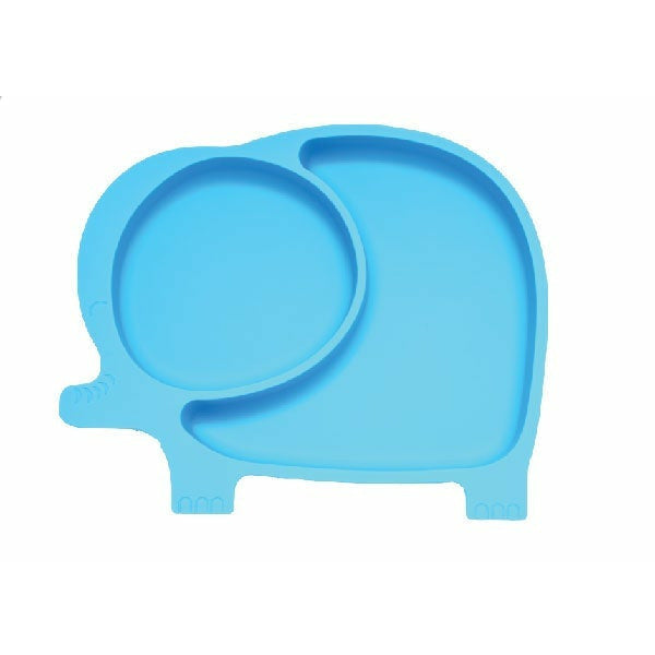 Kiddies & Co Elephant Silicone Plate - Blue
