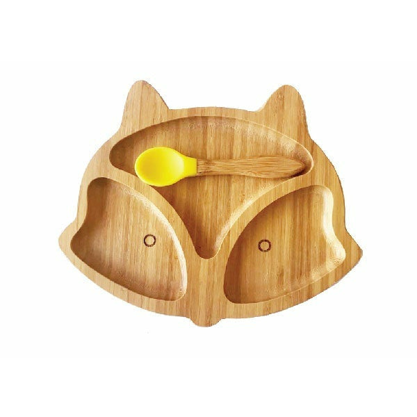 Kiddies & Co Fox Bamboo Plate - Yellow