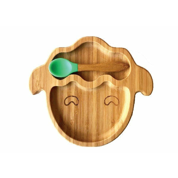 Kiddies & Co Sheep Bamboo Plate - Green