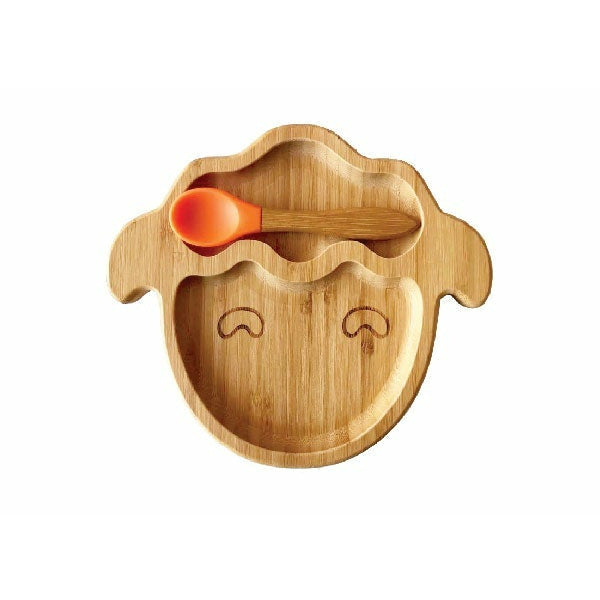 Kiddies & Co Sheep Bamboo Plate - Orange