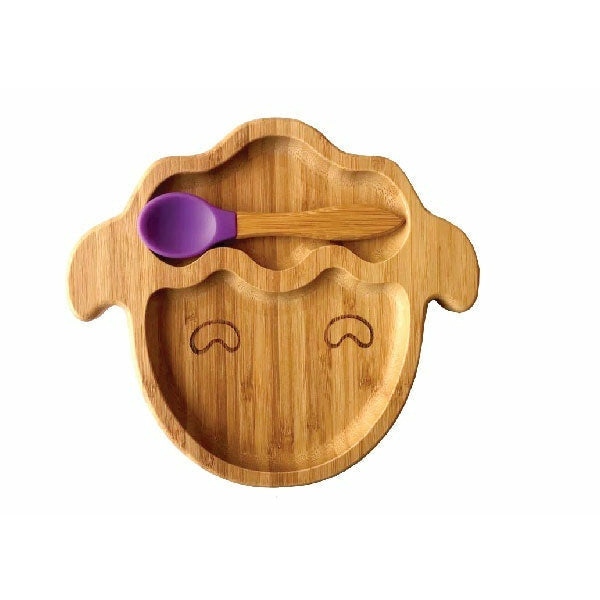 Kiddies & Co Sheep Bamboo Plate - Purple