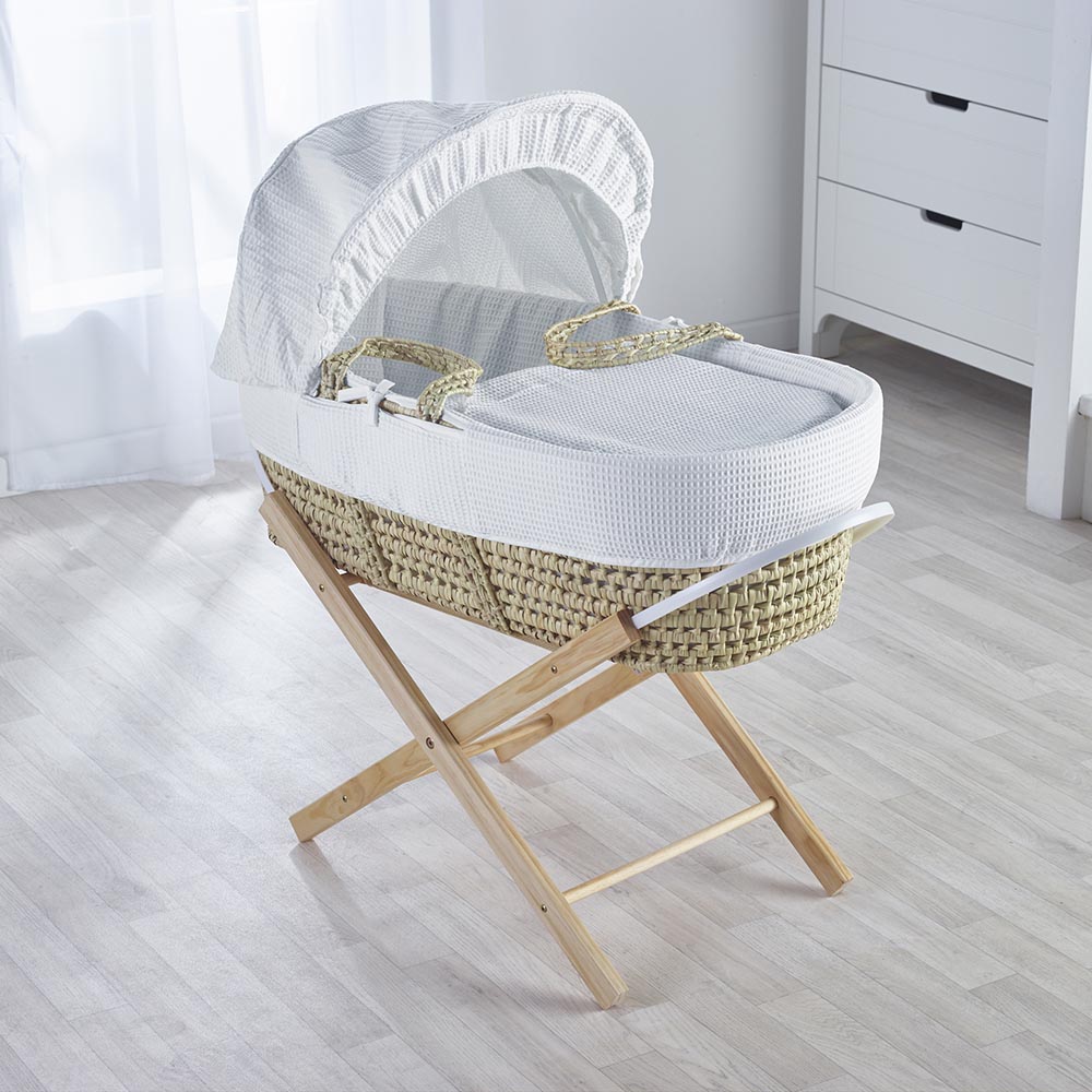 Kinder Valley White Waffle Palm Moses Basket 0Y +
