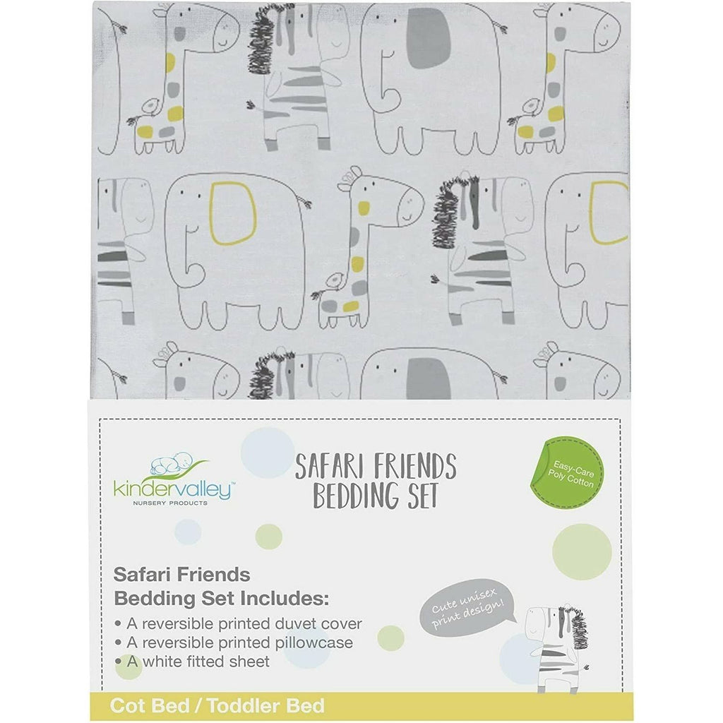 Kinder Valley Safari Friends 7pc Toddler Bed White Bundle Age 0Y White