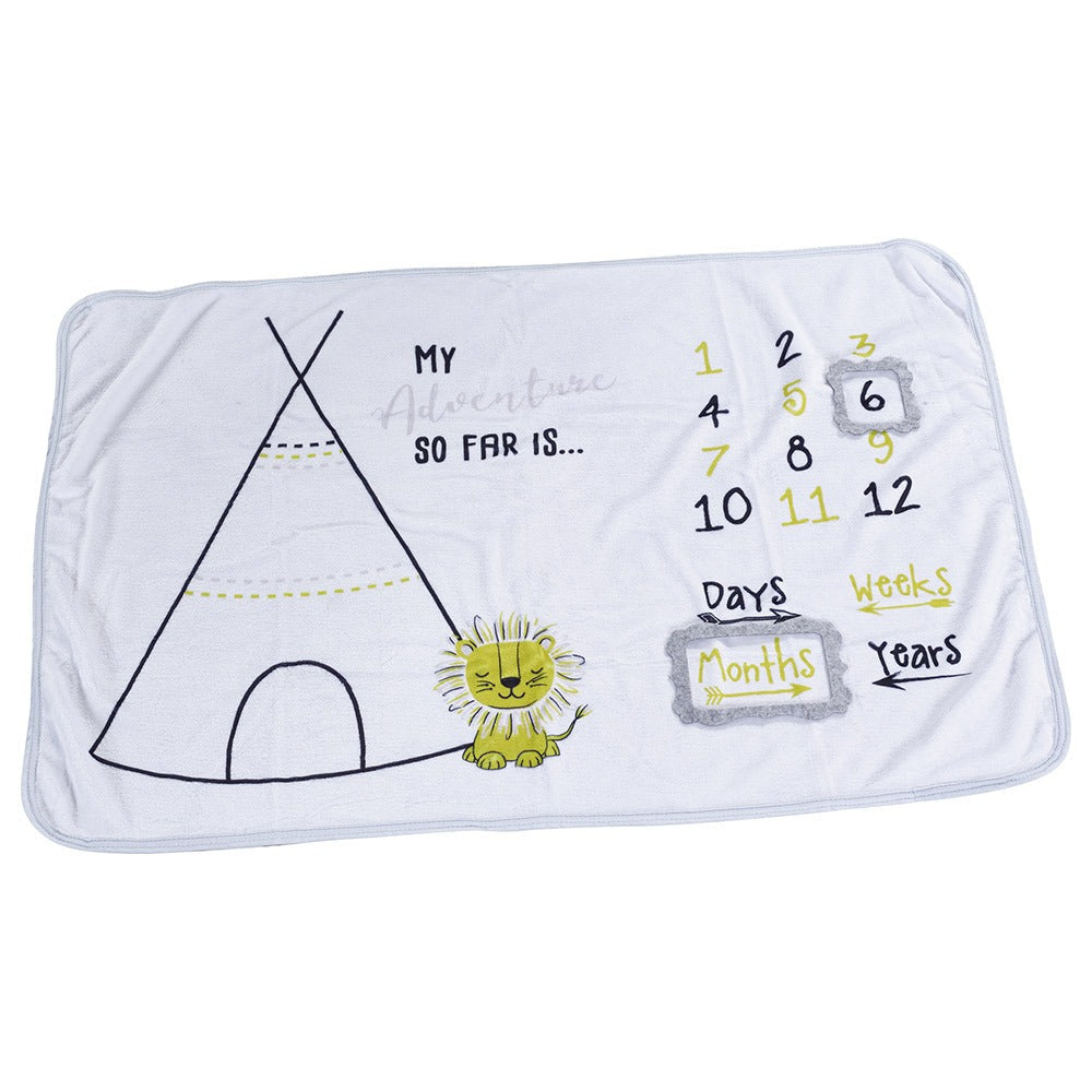 Kinder Valley Safari Milestone Mat Age 0Y Grey 100 x 70 x 0.5 cm