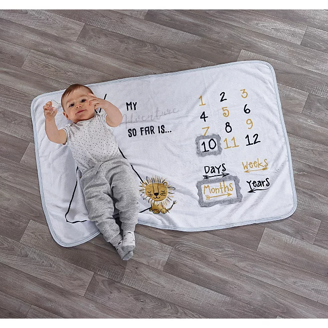 Kinder Valley Safari Milestone Mat Age 0Y Grey 100 x 70 x 0.5 cm