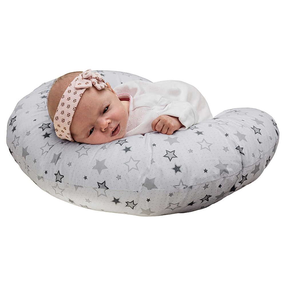 Kinder Valley Silver Star Donut Pillow Grey Age-Newborn & Above