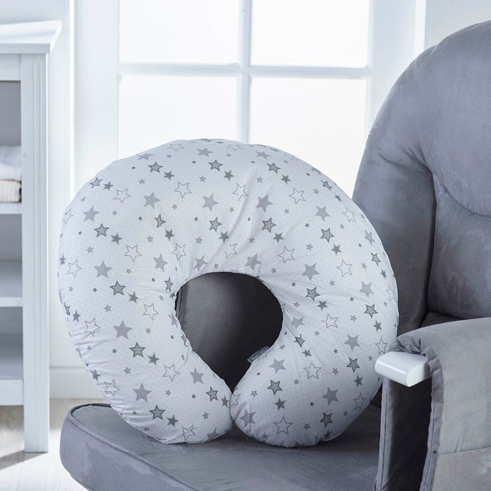 Kinder Valley Silver Star Donut Pillow Grey Age-Newborn & Above