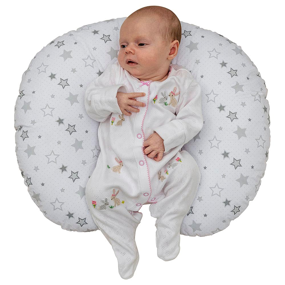 Kinder Valley Silver Star Donut Pillow Grey Age-Newborn & Above