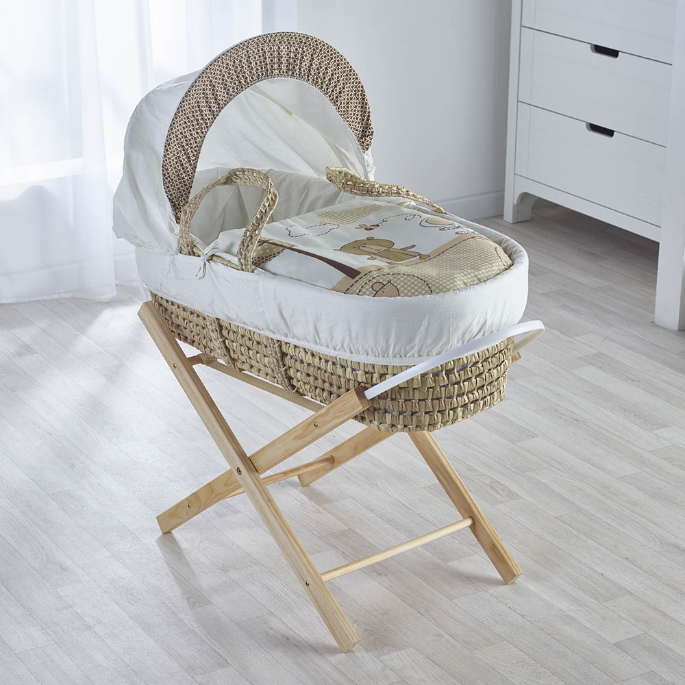 Kinder Valley Tiny Ted Cream Palm Moses Basket Age 0Y Cream