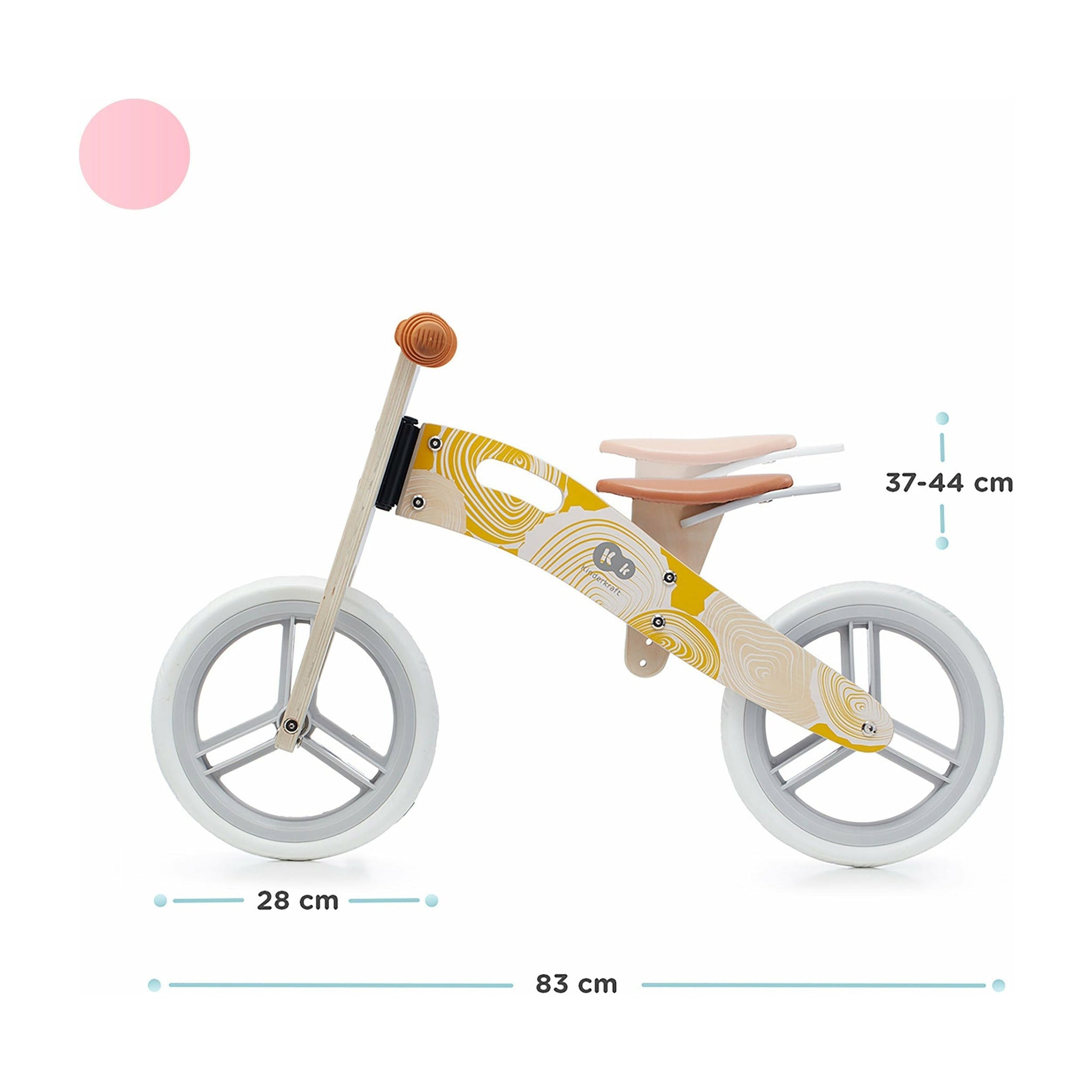 Kinderkraft Balance Bike Runner Natural Printed With Accessories Age 3 Years to 4 Years Peekaboo