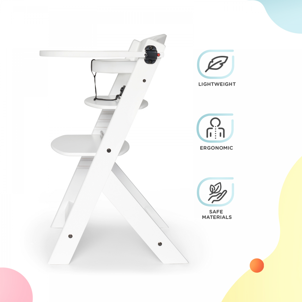 Kinderkraft Enock Highchair White Age- 6 Months to 5 Years