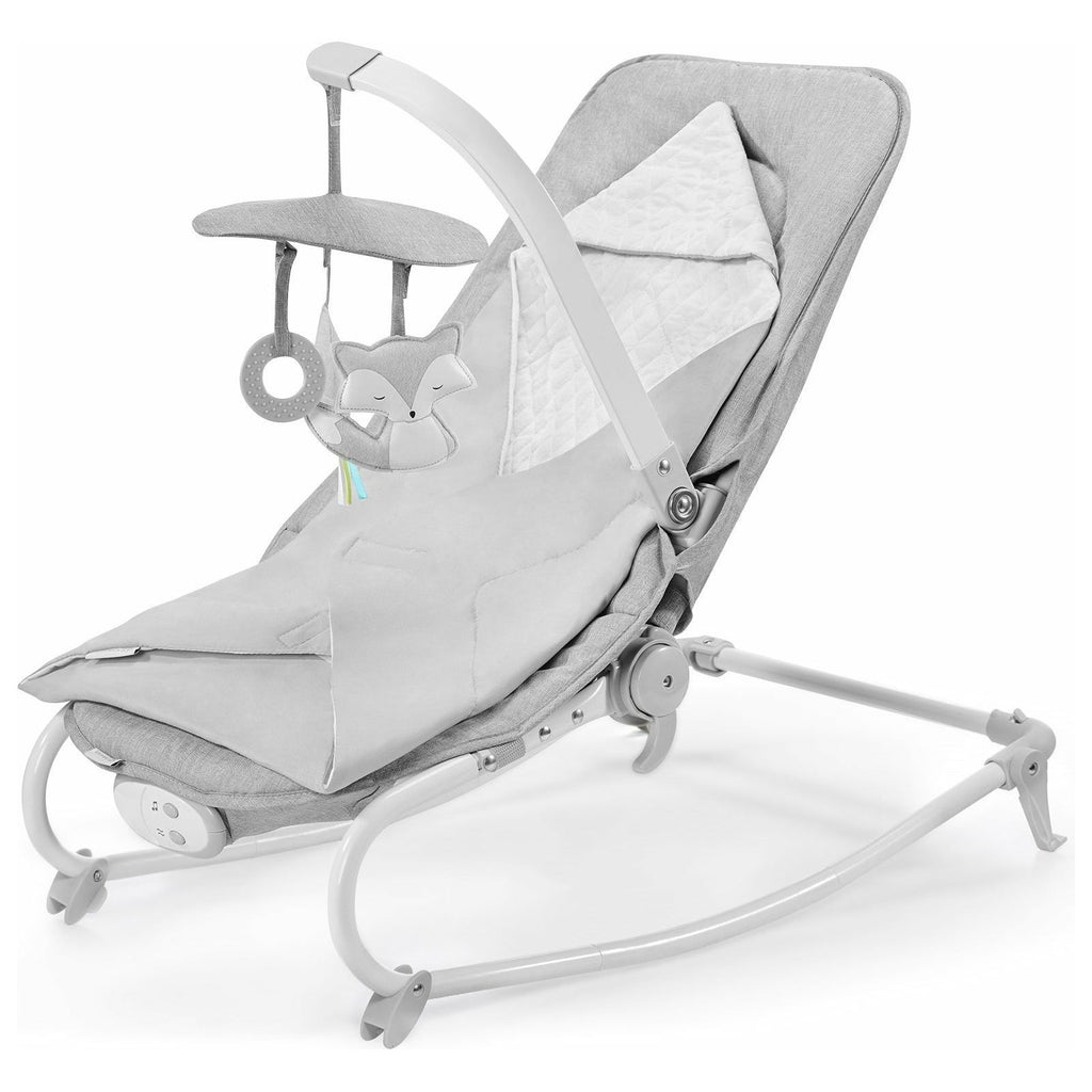Kinderkraft  Felio 3-In-1 Rocker+Bouncer+Reclining Chair Stone Grey Age- Newborn & Above (Holds upto 18 Kg)