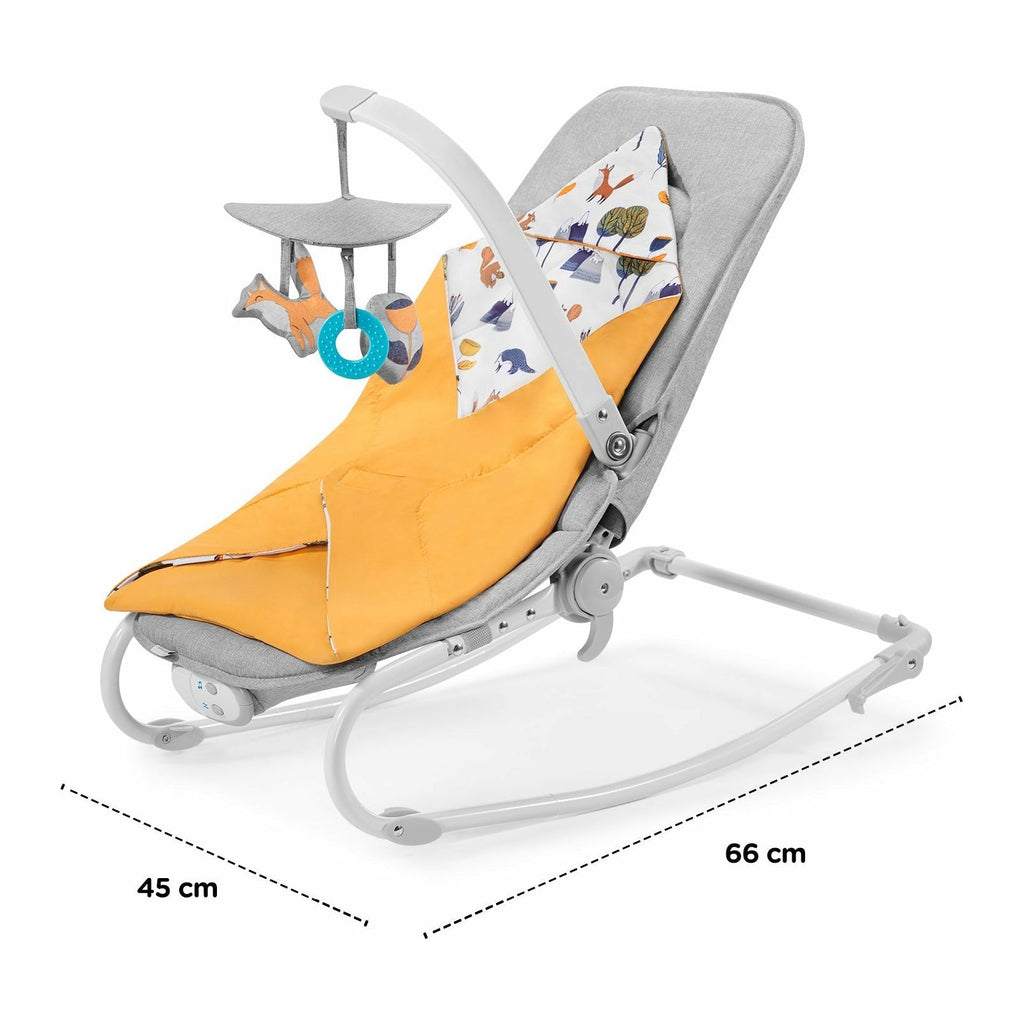 Kinderkraft  Felio 3-In-1 Rocker+Bouncer+Reclining Chair Stone Grey Age- Newborn & Above (Holds upto 18 Kg)