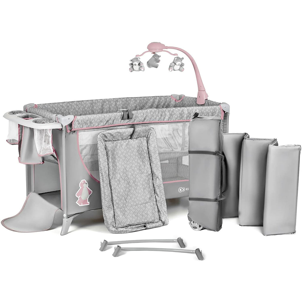 Kinderkraft Folding Bed Joy Pink With Accessories Age 0-2Y