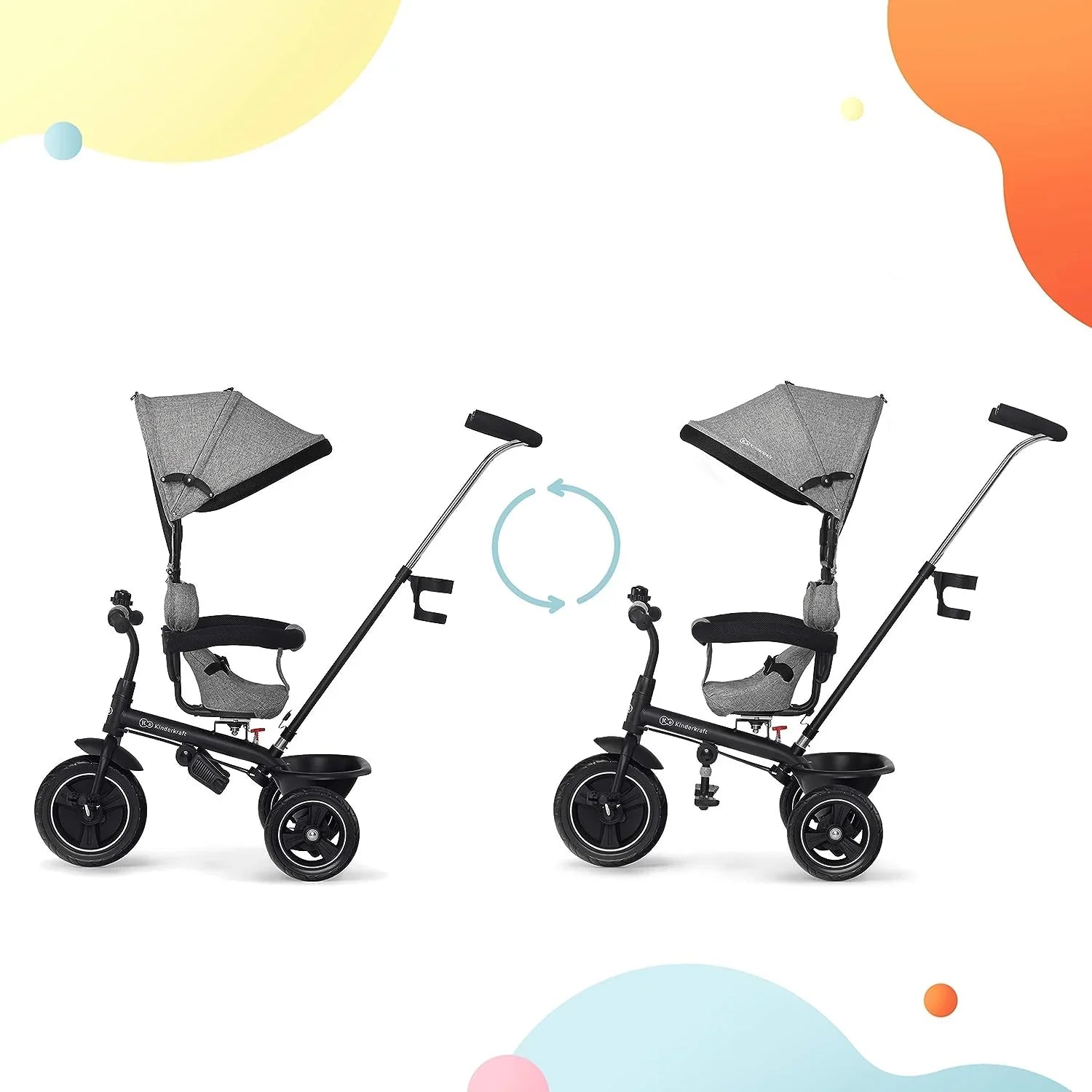 Kinderkraft Freeway Tricycle  Grey Melange Age- 9 Months to 5 Years (Holds upto 20 Kg)