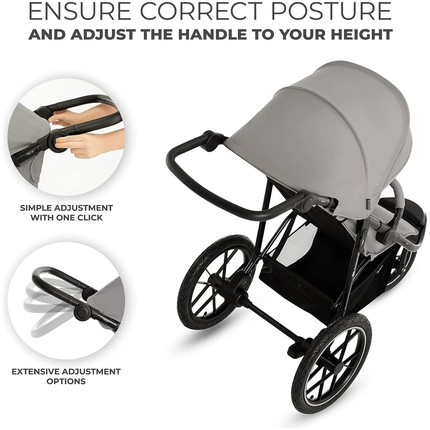Kinderkraft HELSI  Stroller Dust Grey Age- Newborn & Above (Holds upto 22 Kg)