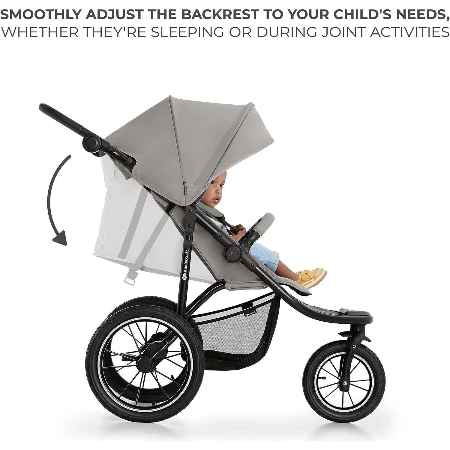 Kinderkraft HELSI  Stroller Dust Grey Age- Newborn & Above (Holds upto 22 Kg)