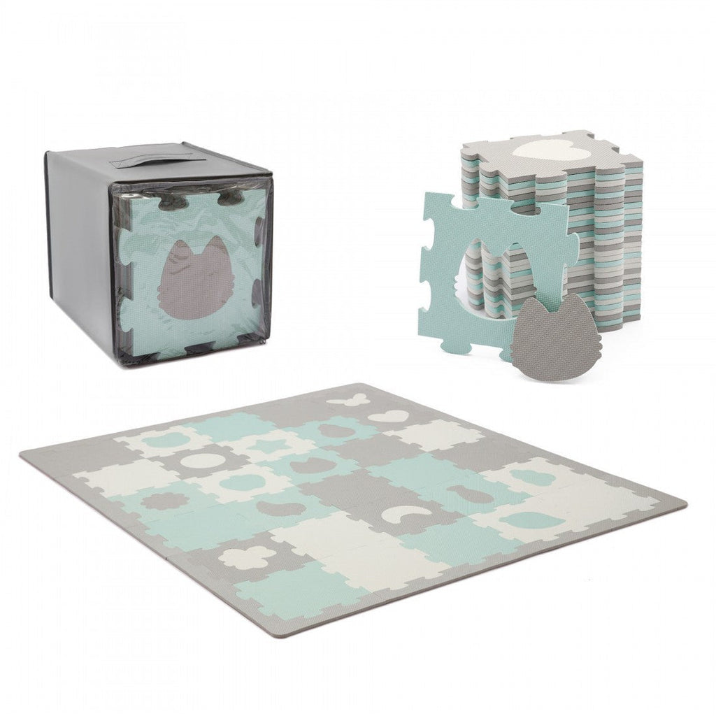 Kinderkraft Luno Shapes Puzzle Foam Playmat Mint Age- 6 Months & Above