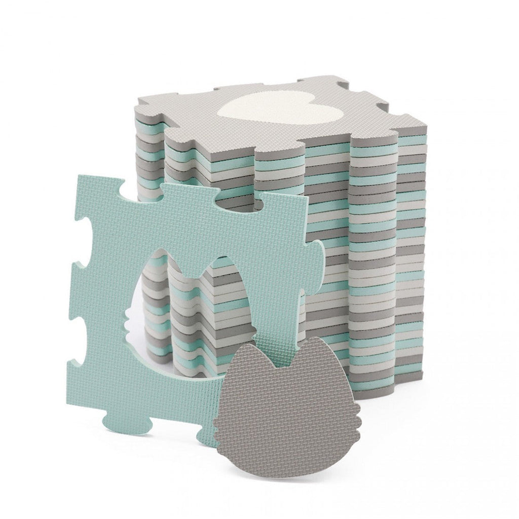 Kinderkraft Luno Shapes Puzzle Foam Playmat Mint Age- 6 Months & Above