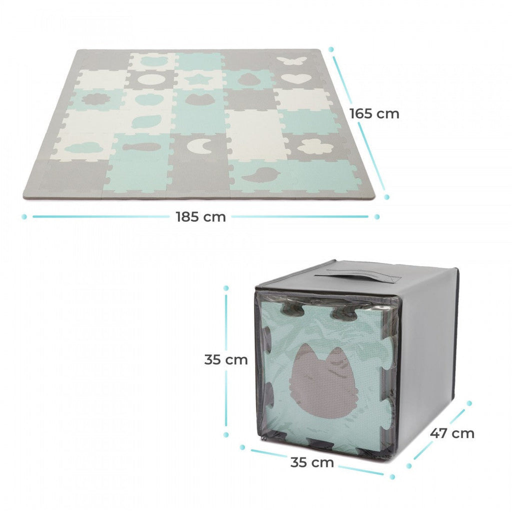 Kinderkraft Luno Shapes Puzzle Foam Playmat Mint Age- 6 Months & Above